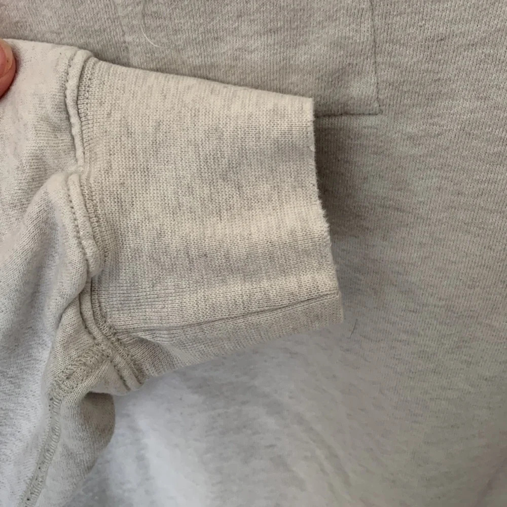 American eagle size medium gray crew neck sweatshirt log cabin pine trees sun - Picture 8 of 11